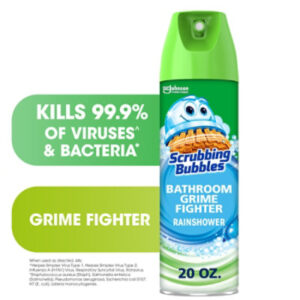 Scrubbing Bubbles Bathroom Grime Fighter Rainshower Bathroom Disinfectant Aerosol - 20 Oz