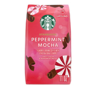 Starbucks 100% Arabica Naturally Flavored Peppermint Mocha Flavored Ground Coffee Bag - 11 Oz