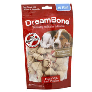 DreamBone Medium Chews With Real Chicken Rawhide-Free Chews For Dogs 4 Count Bag - 11 Oz