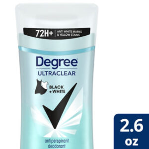 Degree For Women Ultraclear Anti-Perspirant Stick Invisible Solid Black  White - 2.6 Oz