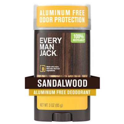 Every Man Jack Sandalwood Mens Natural Deodorant - 3 Oz