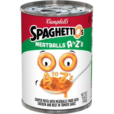 Campbell's SpaghettiOs Canned Pasta with Chicken Meatballs - 15.6 Oz