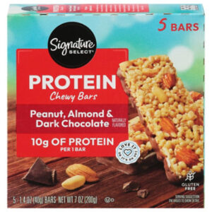 Signature SELECT Chewy Bars Protein Peanut Almond Dark Chocolate Flavored - 5-1.4 Oz