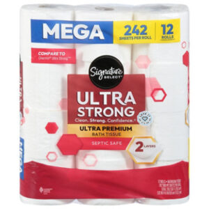 Signature SELECT Ultra Premium Mega Rolls 2 Ply Bathroom Tissue - 12 Count