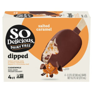 So Delicious Frozen Dessert Bars Cashewmilk Dipped Salted Caramel - 4-2.3 Fl. Oz.