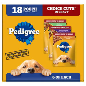 Pedigree Choice Cuts In Gravy Chicken/Beef Adult Soft Wet Dog Food Pouches Variety Pk - 18-3.5 Oz
