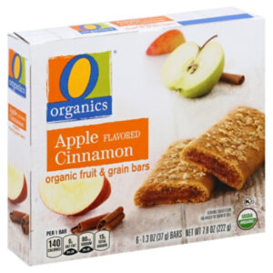 O Organics Organic Fruit & Grain Bars Apple Cinnamon Flavored - 6-1.3 Oz