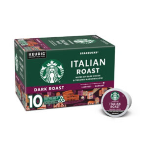 Starbucks Italian Roast 100% Arabica Dark Roast K Cup Coffee Pods Box 10 Count - Each