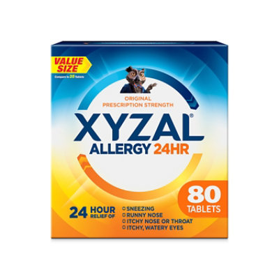 Xyzal 24HR Allergy Relief Medicine Prescription Strength - 80 Count