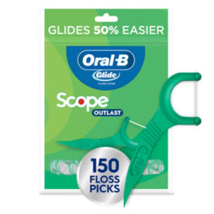 Oral-B Glide Mint Dental Floss Picks with Long Lasting Scope Flavor - 150 Count