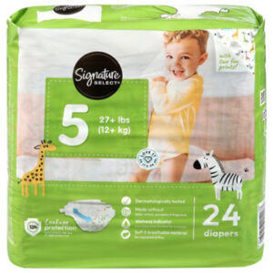 Signature Select/Care Premium Baby Diapers Size 5 - 24 Count