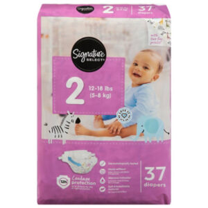 Signature Select/Care Premium Baby Diapers Size 2 - 37 Count