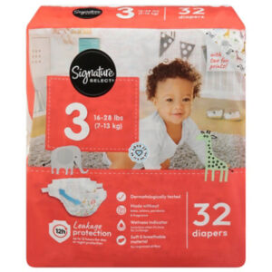Signature Select/Care Premium Baby Diapers Size 3 - 32 Count