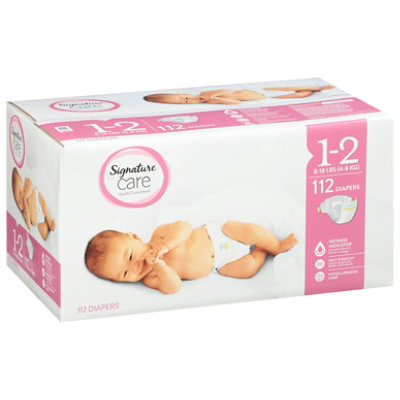 Signature Select/Care Premium Baby Diapers Sizes 1 To 2 - 112 Count