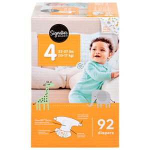 Signature Select/Care Premium Baby Diapers Size 4 - 92 Count