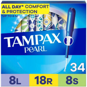 Tampax Pearl Tampons Trio Pack Light/Regular/Super Absorbency Unscented - 34 Count