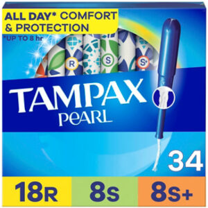 Tampax Pearl Regular Super Super Plus Absorbency Unscented Tampons Trio Pack - 34 Count