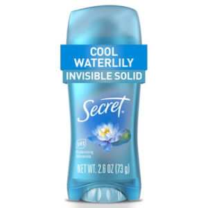 Secret Invisible Solid Antiperspirant and Deodorant Waterlily Scent - 2.6 Oz