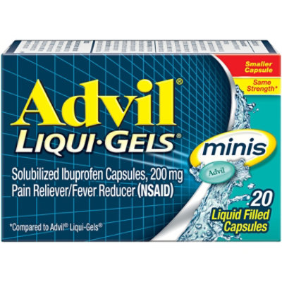 Advil Liqui-Gels Iburpofen Capsules 200mg Liquid Filled Minis - 20 Count