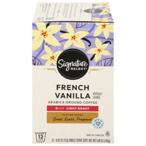 Signature SELECT Coffee Pods Light Roast French Vanilla - 12 Count