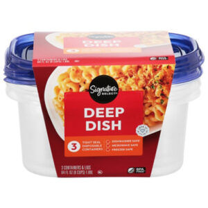 Signature SELECT Containers Storage Deep Dish Tight Seal BPA Free - 3 Count