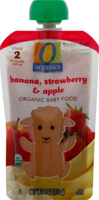 O Organics Organic Baby Food Stage 2 Banana Strawberry & Apple - 4 Oz