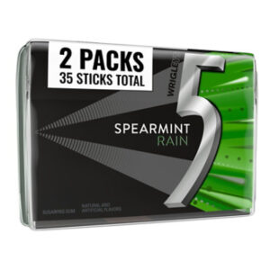 5 Gum Spearmint Rain Sugar Free Chewing Gum Pack - 35 Count