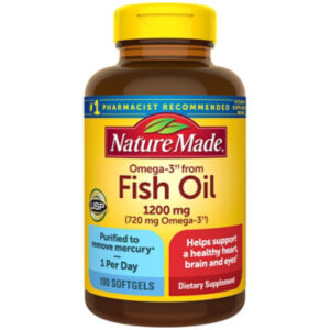 Nature Made Dietary Supplement Softgels Fish Oil Value Oil 1200 Mg - 100 Count