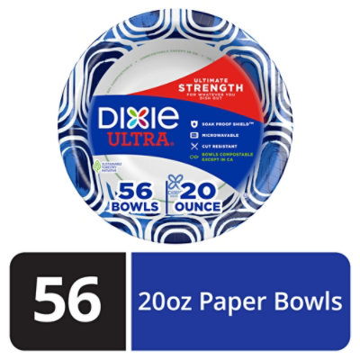Dixie Ultra Paper Bowls Printed 20 Ounce - 56 Count