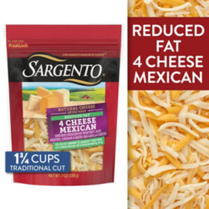 Sargento Shredded Reduced Fat 4 Cheese Mexican Natural Cheese - 7 Oz