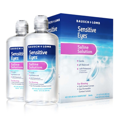 Sensitive Eyes Saline Solution for Soft & Gas Permeable Lenses Multipack - 2-12 Fl. Oz.