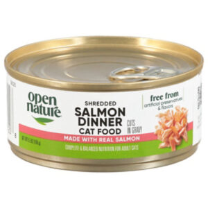 Open Nature Cat Food Adult Grain Free Shredded Salmon Dinner In Gravy Can - 5.5 Oz