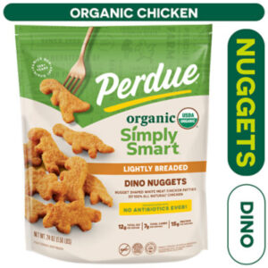 PERDUE Simply Smart Organics Fully Cooked Lightly Breaded Chicken Breast Dino Nuggets - 24 Oz