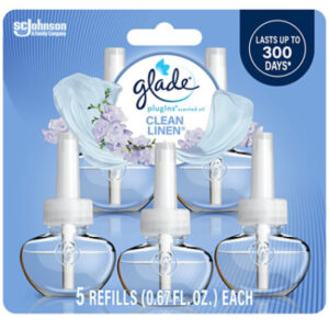 Glade Plugins Clean Linen Scented Oil Air Freshener Refill - 5-0.67 Oz