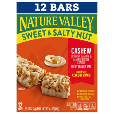 Nature Valley Sweet Salty Nut Chewy Gran Bars Cashew - 12-1.2 Oz