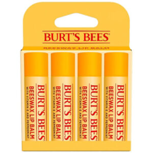 Burts Bees 100% Natural Origin Beeswax Lip Balm  - 4 Count