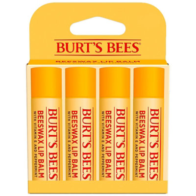 Burts Bees 100% Natural Origin Beeswax Lip Balm - 4 Count