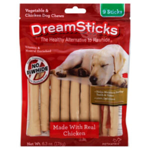 DreamBone DreamSticks With Real Chicken Rawhide-Free Chews For Dogs 9 Count Bag - 6.4 Oz
