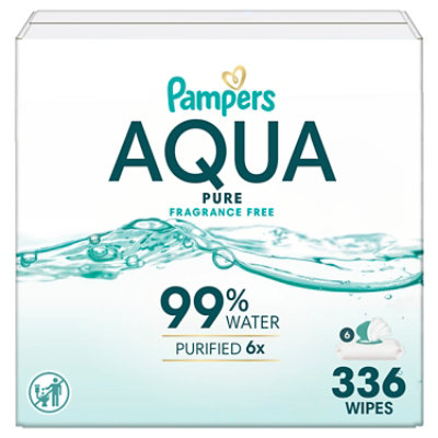 Pampers Aqua Pure Sensitive 6X Pop Top Baby Wipes - 336 Count