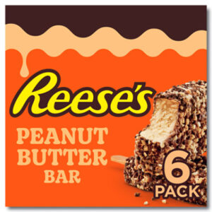 REESE'S Milk Chocolatey Coating & Cake Crumbs Peanut Butter Frozen Dairy Dessert Bar - 6 Count