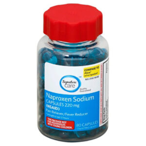 Signature Select/Care Naproxen Sodium 220mg Rain Reliever Fever Reducer NSAID Capsule - 80 Count