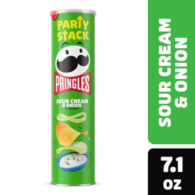 Pringles Potato Crisps Chips Sour Cream and Onion Lunch Snacks - 7.1 Oz