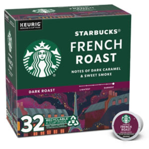 Starbucks French Roast 100% Arabica Dark Roast K Cup Coffee Pods Box 32 Count - Each