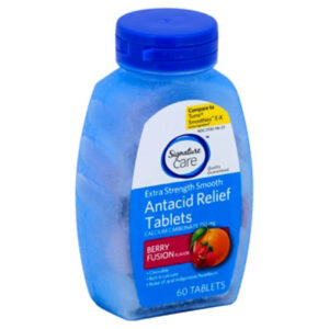Signature Select/Care Antacid Relief Extra Strength Smooth Berry Fusion Tablet - 60 Count