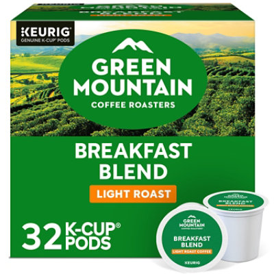 Green Mountain Coffee Roasters Breakfast Blend Light Roast Coffee K Cup Pods - 32 Count
