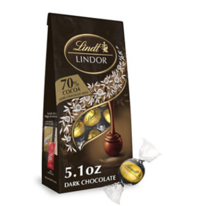 Lindt LINDOR 70% Extra Dark Chocolate Candy Truffles Bag - 5.1 Oz.