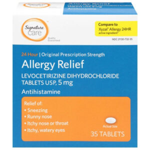 Signature Select/Care Allergy Relief Levocetirizine Dihydrochloride USP 5mg 24 Hour Tablet - 35 Count