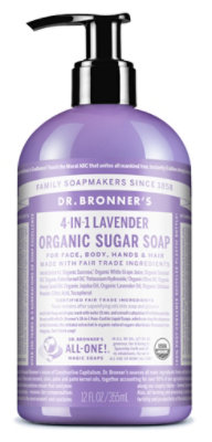 Dr. Bronner's Lavender Organic Sugar Soap - 12 Fl. Oz.