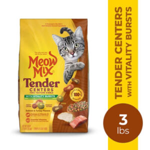 Meow Mix Tender Centers Cat Food Dry With Vitality Bursts Salmon & Turkey - 48 Oz