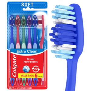Colgate Extra Clean Manual Toothbrush Full Head Soft - 6 Count